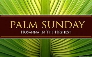 Palm Sunday Hosanna in th4e highest.